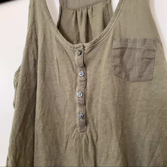 ✨ Aerie Olive Green Racerback Lightweight Tank with Ruffled Hem - XS - Picture 3 of 7